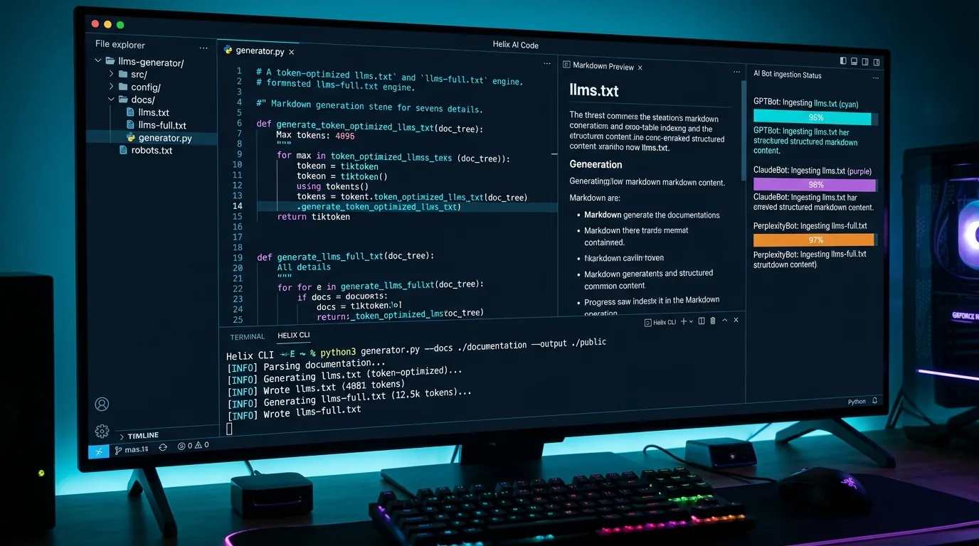 Executing LLMs.txt & Markdown Standard Generator in Cursor IDE - Architecture and Workflow